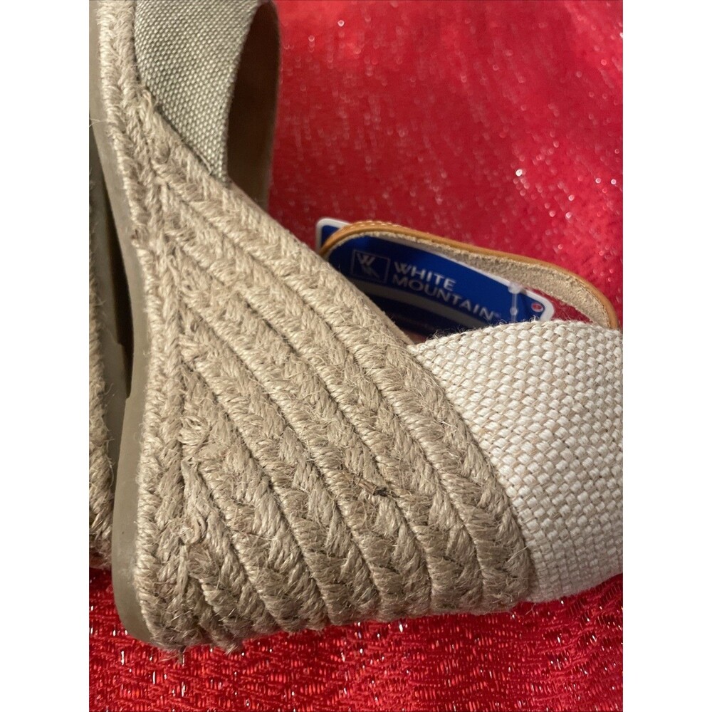 White Mountain Espadrille Wedge sandals 8W Mamba Neutral - Picture 10 of 16